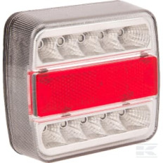 gopart LA99200GP Feu arrière LED, 1W, carré, 12V, 106x100x98mm, 5 fiches, 18 LED's, gopart