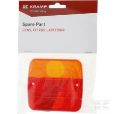 Kramp LA99270KR Lentille de lumière, ambre/rouge, carrée 100x95mm LH/RH/arrière