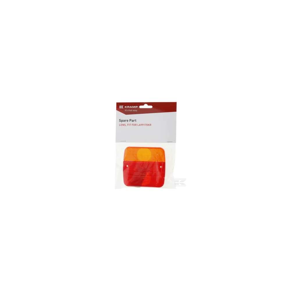 Kramp LA99270KR Lentille de lumière, ambre/rouge, carrée 100x95mm LH/RH/arrière