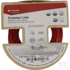 Kramp NL2415SEFKR Fil de coupe Ø 2,4mm 15m carré rouge Efficiency