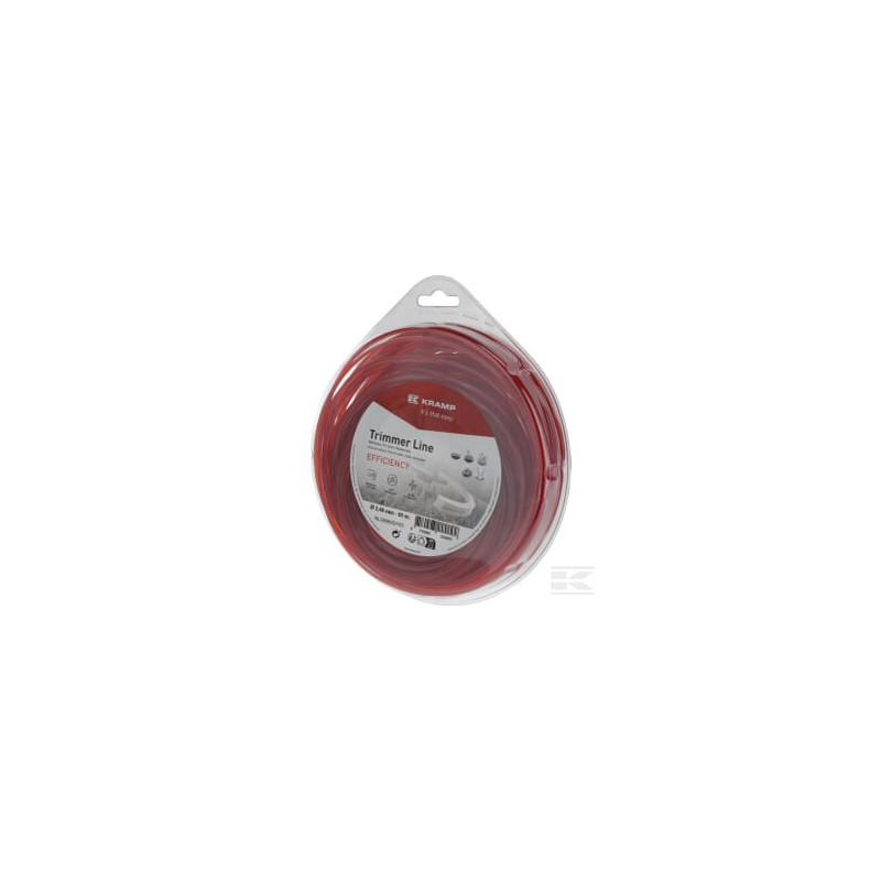 Kramp NL2469SEFKR Fil de coupe Ø 2,4mm 69m carré rouge Efficiency