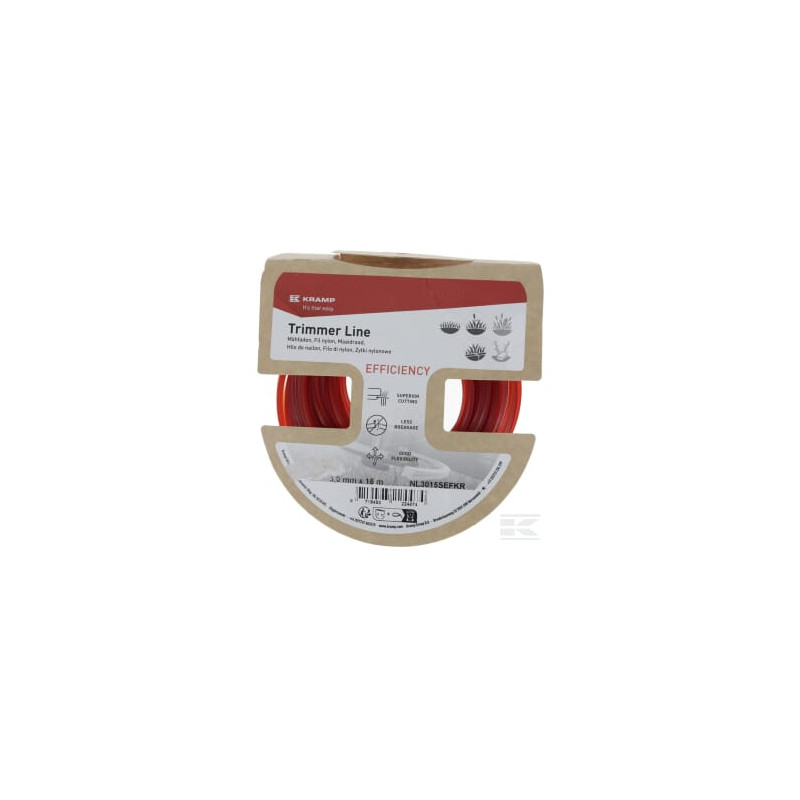 Kramp NL3015SEFKR Fil de coupe Ø 3mm 15m carré rouge Efficiency