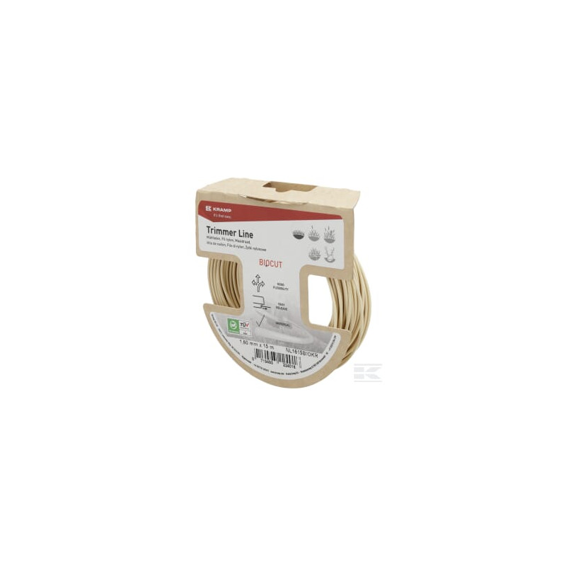 Kramp NL1615BIOKR Fil de coupe Ø1,6x15m, rond Kramp Biocut Starch