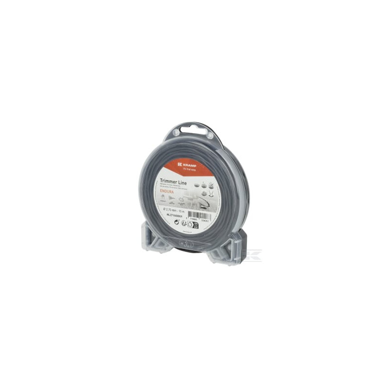 Kramp NL2715ERKR Fil de coupe Ø2,7x15m, Torsion ovale, noir, Kramp Endura