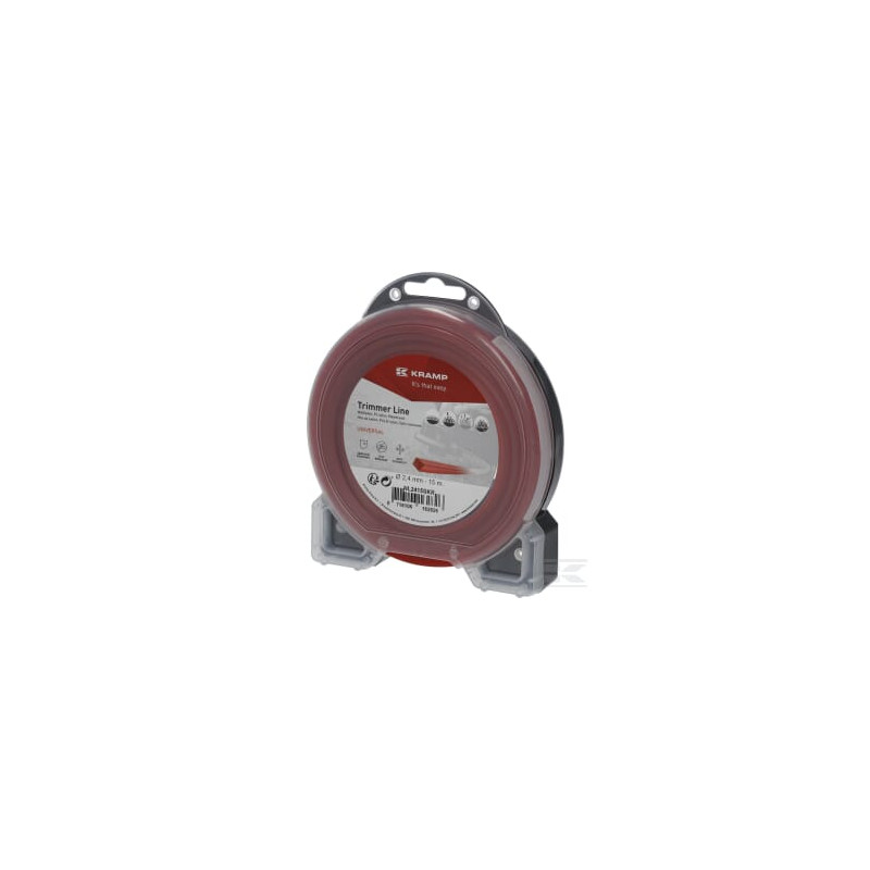 Kramp NL2415SKR Fil de coupe D. 2.4mm 15m carré rouge Kramp