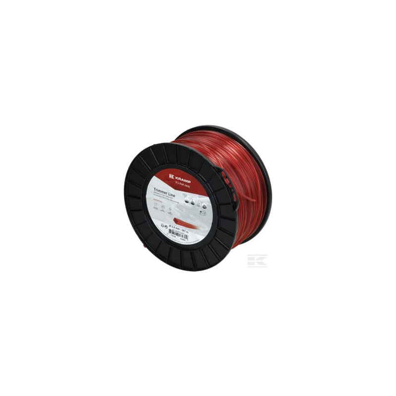 Kramp NL24207SKR Fil de coupe D. 2.4mm 207m carré rouge Kramp