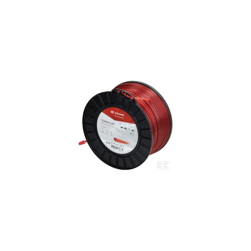 Kramp NL27169SKR Fil de coupe D. 2.65mm 169m carré rouge Kramp