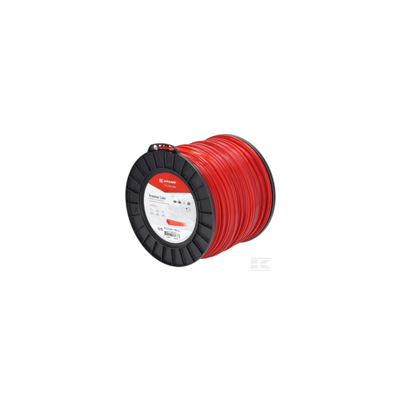 Kramp NL33182SKR Fil de coupe D. 3.3mm 182m carré rouge Kramp