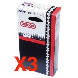 Lot de 3 chaînes tronçonneuse Oregon 56E 1,3mm 3/8"LP - HM - VersaCut 91VXL