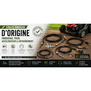 Câbles Tondeuse d’Origine - Embrayage, Frein, Accélérateur & Entraînement