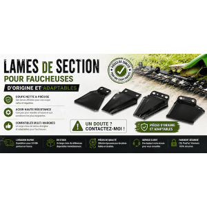 Lames de section d'origine et adaptables pour faucheuses